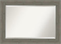 Amanti Art Grey Wall Mirror 31x43 Fencepost Grey Rectangle Bathroom Mirror by AmantiArt
