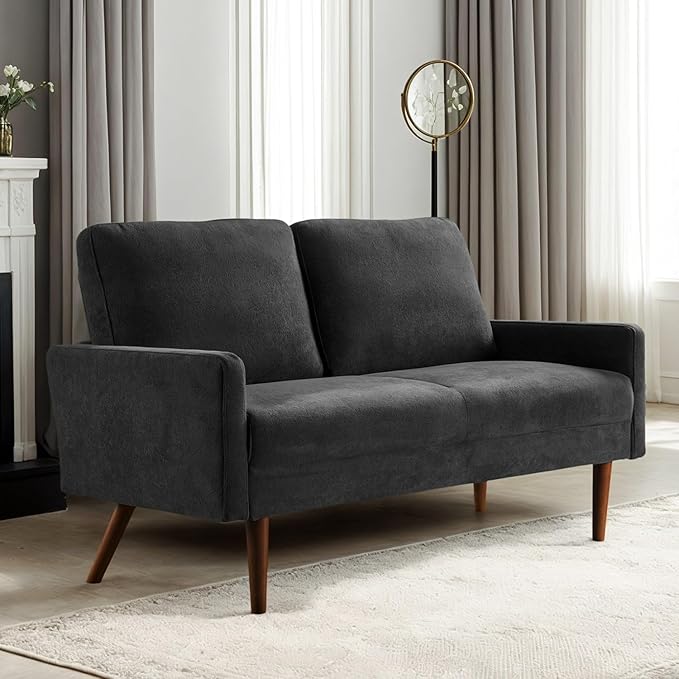 Kent Velvet Loveseat Sofa, European Style by ContainerDirect