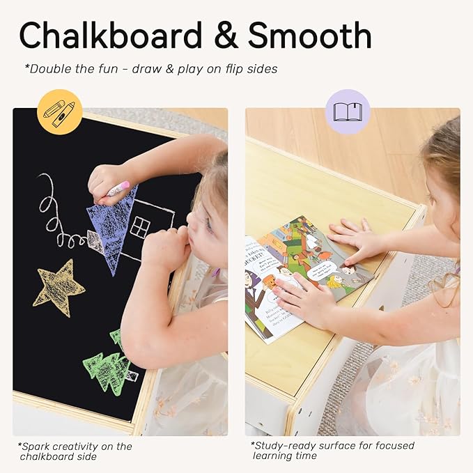 wingyz 4-in-1 Toddler Table and Chairs Set, Kids Play Tables - Image 5