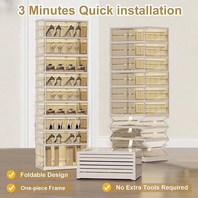 ELPHECO 9 Tier 18 Pairs Plastic Shoe Rack - Image 3