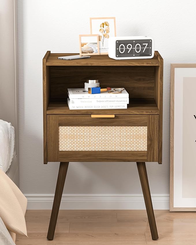 Rattan Nightstand, Modern Bedside Table - Image 8