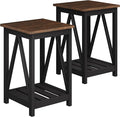 ChooChoo Farmhouse End Table, Rustic Vintage End Side Table by ChooChoo