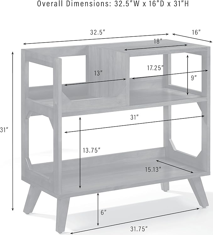 Crosley Furniture Asheville Mid-Century Modern Media Console Record Player Stand - Image 3