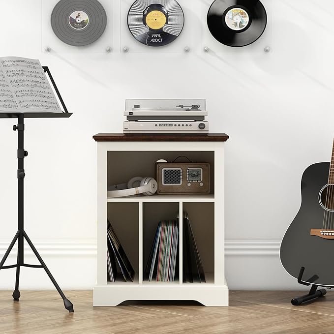 Farmhouse Record Player Stand, 3 Tier End Table, Turntable Stand - Image 7