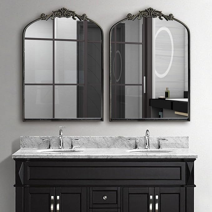Wall Mirror Window Decorative Traditional Mirrors Antique Arched Farmhouse - Image 6