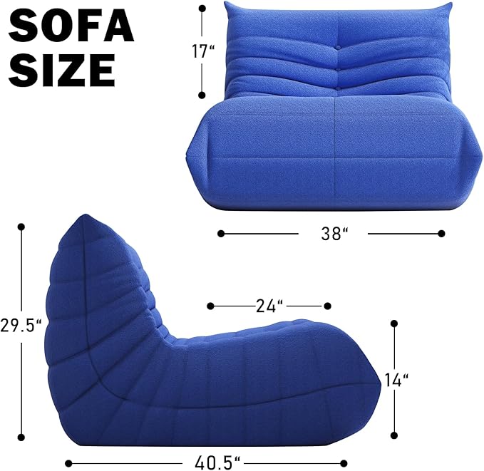 Bean Bag Chair, Memory Foam Bean Bag Sofa Large Bean Bag Chair - Image 2
