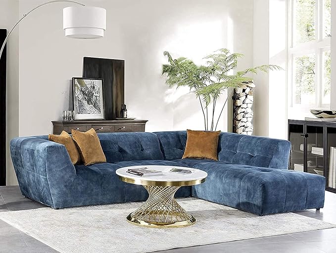 Acanva Mid-Century Velvet Sectional Sofa Couch - Image 5