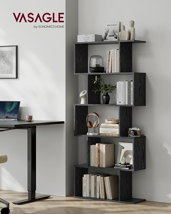 VASAGLE Bookshelf, 5-Tier Bookcase, Tall Display Shelf, Freestanding Storage - Image 2