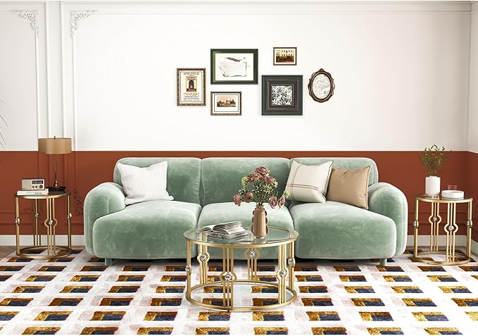 OIOG Glass Side Table Set of 2, Living Room End Table - Image 8