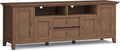 SIMPLIHOME Amherst 72-inch Wide Solid Wood TV Stand in Rustic Natural Aged Brown by SimpliHome