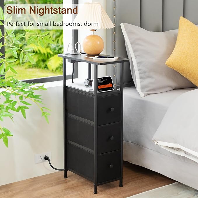 Narrow End Tables Living Room Set of 2 - Image 7