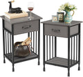 VECELO Nightstands Set of 2, Industrial Side Table/End Tables by VECELO