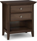 SIMPLIHOME Amherst Solid Wood 24 Inch Wide Traditional Bedside Nightstand Table by SimpliHome
