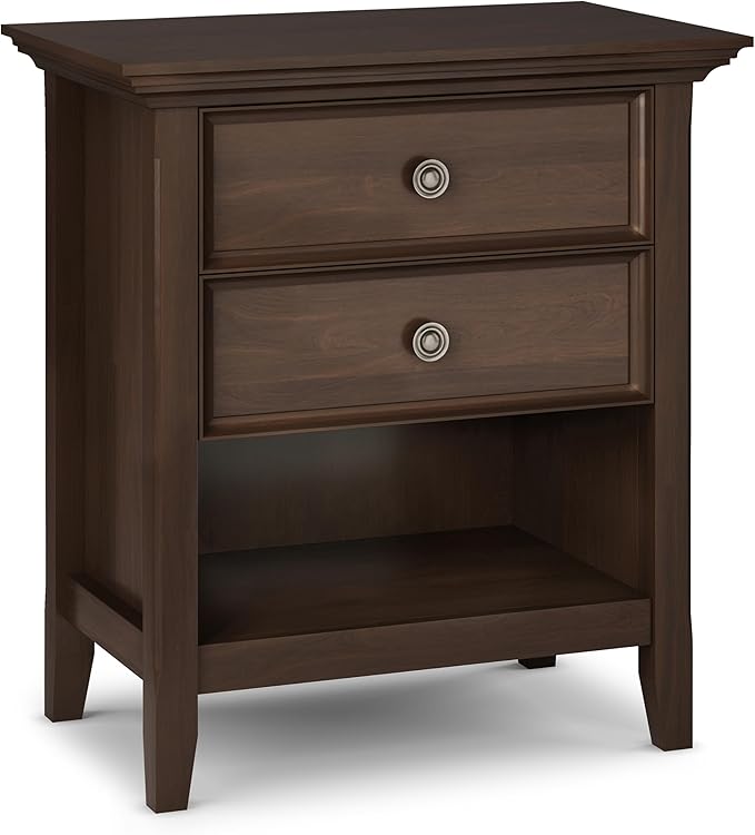 SIMPLIHOME Amherst Solid Wood 24 Inch Wide Traditional Bedside Nightstand Table by SimpliHome