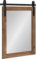 Kate and Laurel Cates Farmhouse Wood Framed Wall Mirror, 18 x 26, Rustic Brown by KateandLaurel