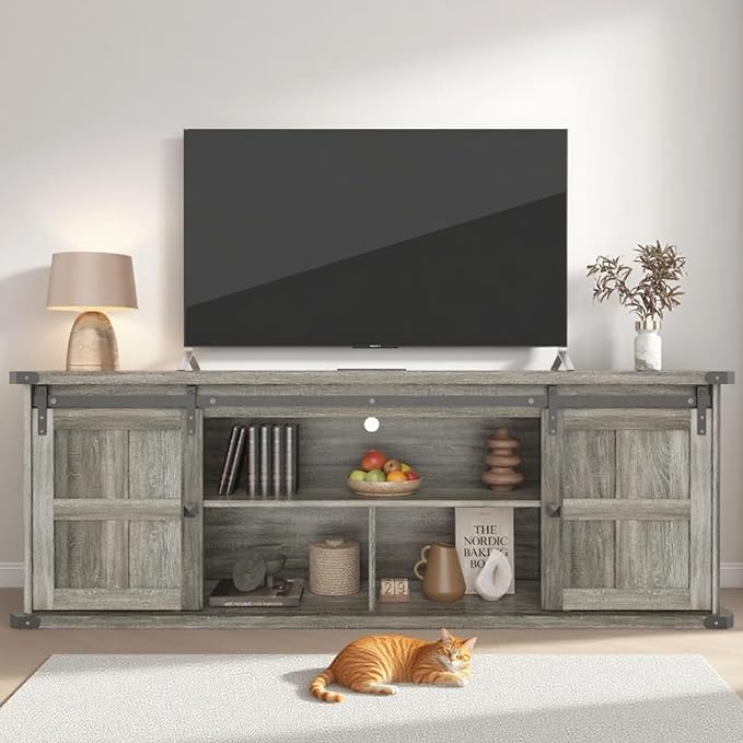 GAOMON 70" Farmhouse TV Stand for 80/75/70 Inch TVs, Entertainment Center by GAOMON