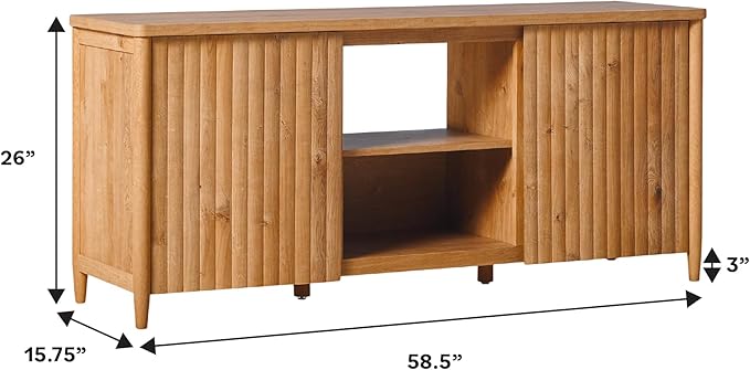 Walker Edison Scandinavian Reeded TV Stand - Image 4