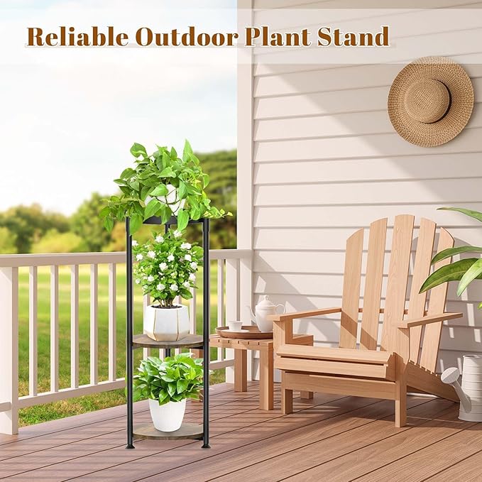 KMOTASUO 3 Tier Black Plant Stand Indoor - Image 6