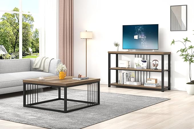 FOLUBAN Coffee Table, Modern Square Center Table - Image 6