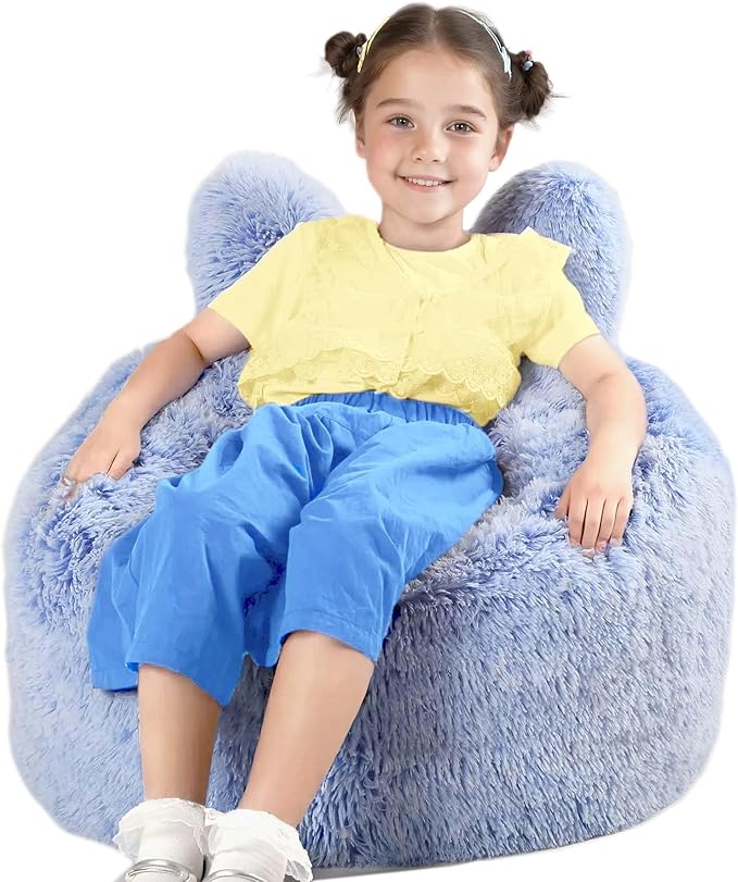 Bean Bag Chair for Kids with Plush Faux Fur Cover, 2.5FT Memory Foam Filled by Unknown