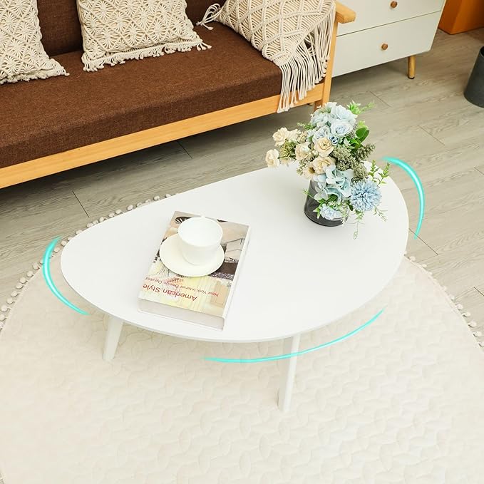 FIRMINANA Small White Oval Coffee Table - Image 4