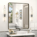 30x36 Inch Bronze Framed Bathroom Mirror, Brushed Bronze Metal Vanity Mirror by VANLIOBathroomMirror