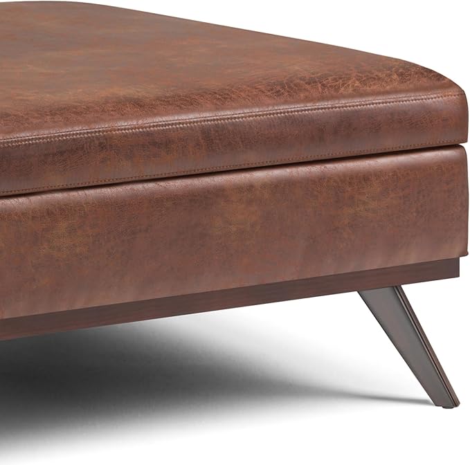 SIMPLIHOME Owen 40 inch Wide Mid Century Modern Square XL Coffee Table Storage - Image 9