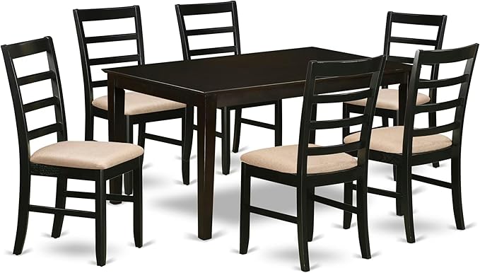 East West Furniture CAPF7-CAP-C 7 Piece Dining Table Set Consist of a Rectangle by EastWestFurniture