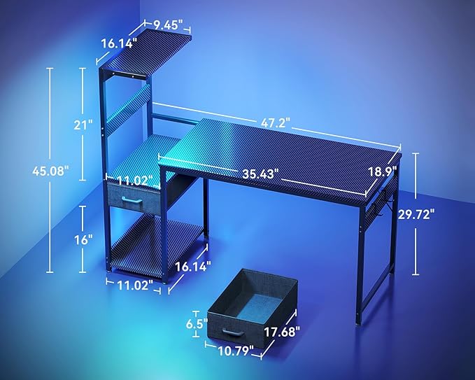 Casaottima 48 Inch Gaming Desk - Image 4