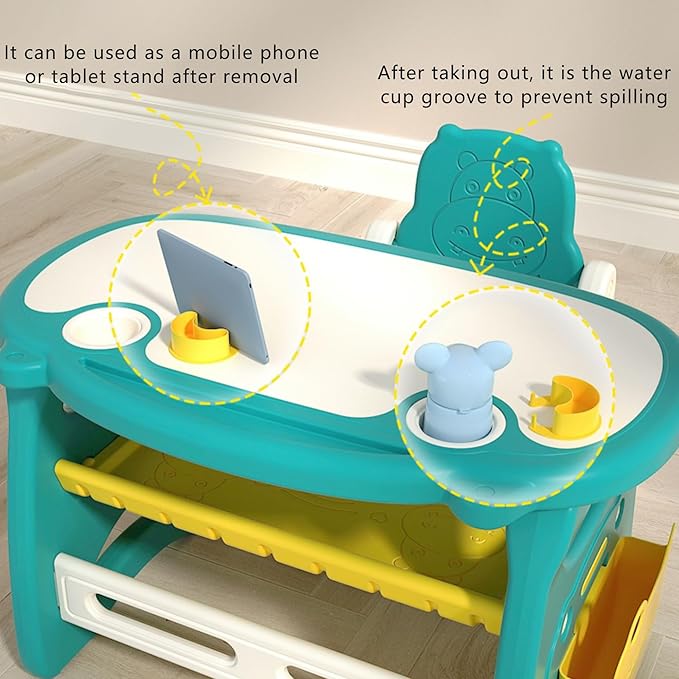 Kids Table and Chair Set The Table Can Be Graffiti and The Height Can Be Raised - Image 6