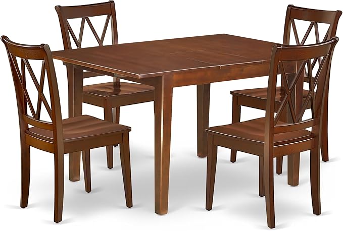 East West Furniture MLCL5-MAH-W 5 Piece Kitchen Table & Chairs Set Includes a by EastWestFurniture