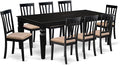 East West Furniture LGAN9-BLK-C 9 Piece Dining Room Table Set Includes a by EastWestFurniture