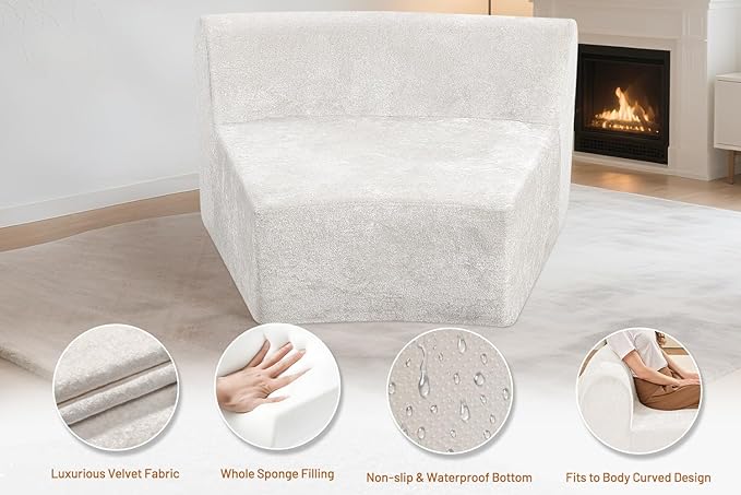 Homguava Modular Sectional Sofa, Memory Foam Couch Single Sofa Chair - Image 4