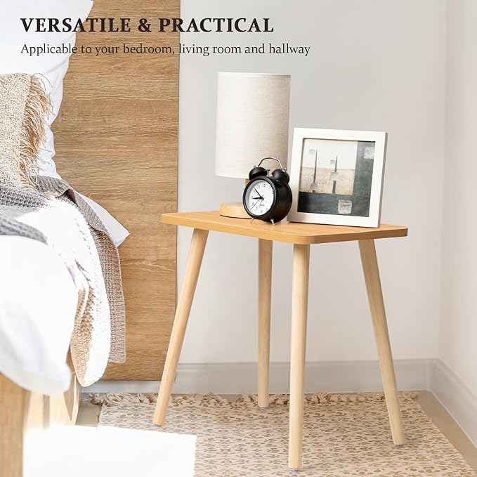 FORAOFUR Side Table, Modern End Table, Wooden Small - Image 6
