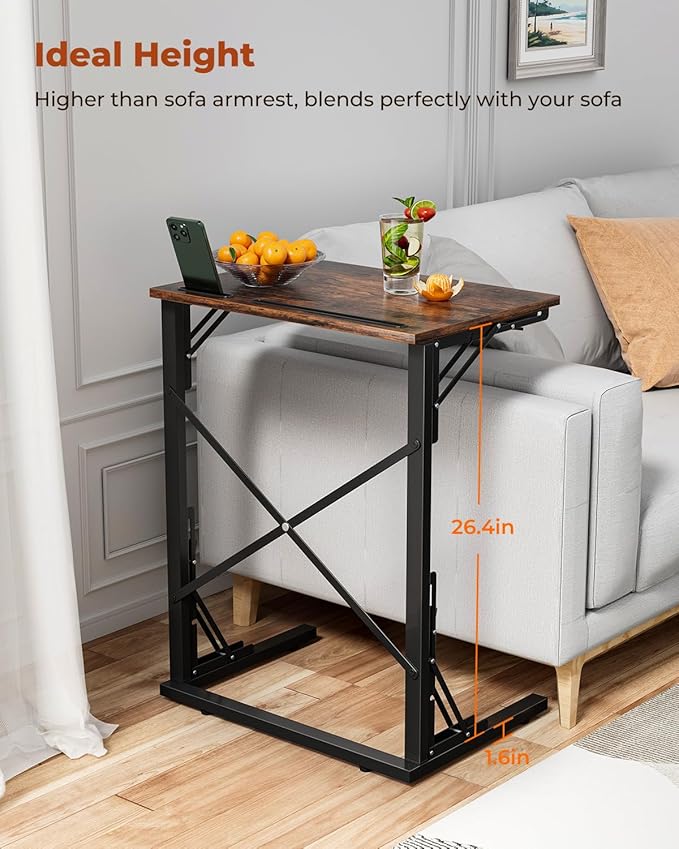 21''Wx28''H Folding TV Tray Set of 2, Small Foldable C-Shaped Tray Table - Image 7
