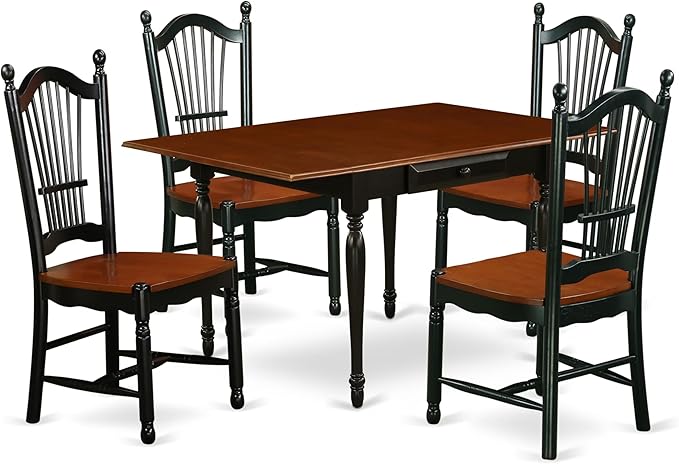 East West Furniture MZDO5-BCH-W 5 Piece Kitchen Table & Chairs Set Includes a by EastWestFurniture