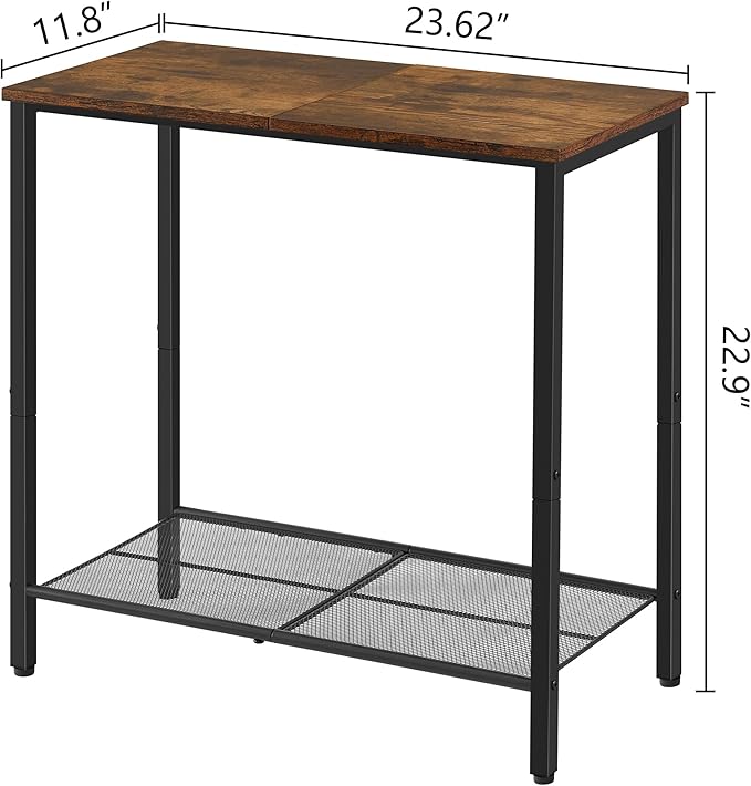 Hoctieon 2 Tier End Table, Sofa Side Table, Narrow Side Table - Image 3