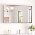 Keonjinn 40 x 24 in Brushed Nickel Bathroom Mirror by Keonjinn