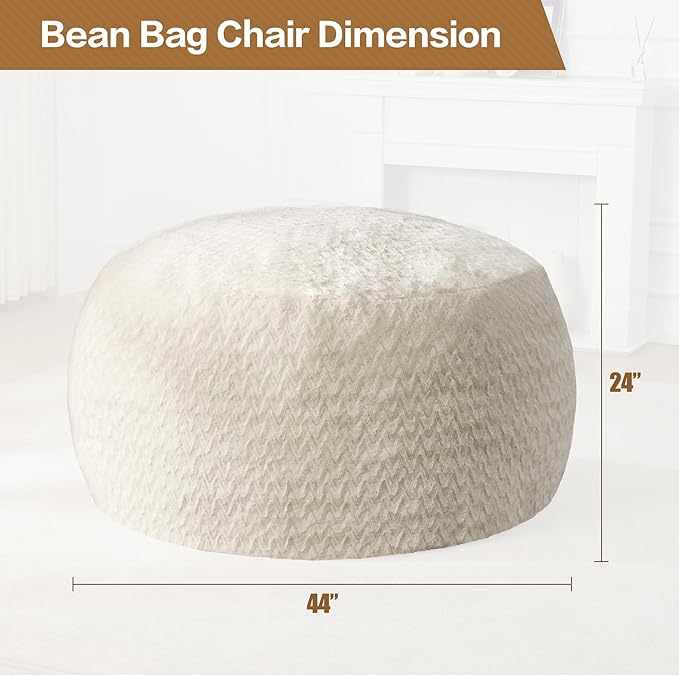 Hobestluk 4ft Bean Bag Chairs for Adults Large Beanbag Chair - Image 2