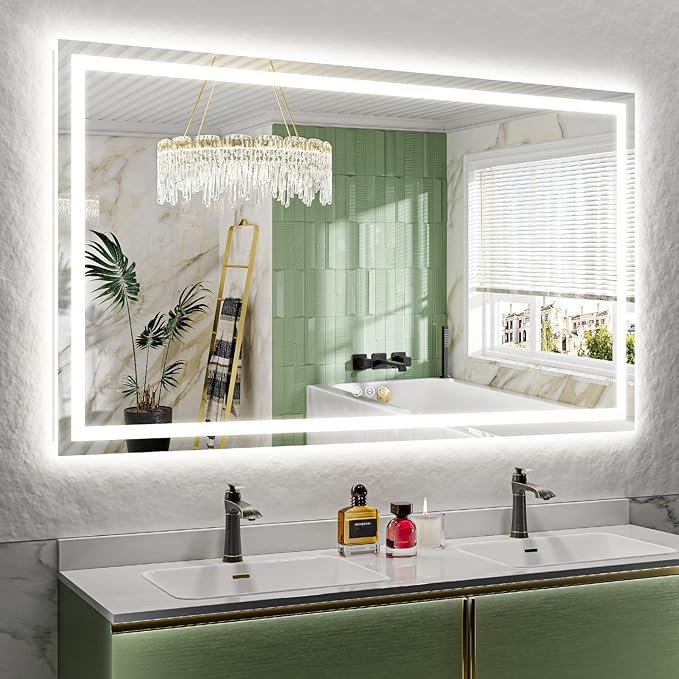 66x40 Inch LED Bathroom Mirror by YEELAIT