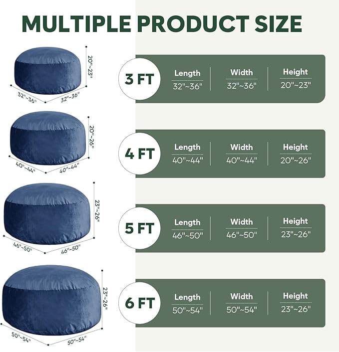 5 Ft Bean Bag Chairs for Adults - Image 5