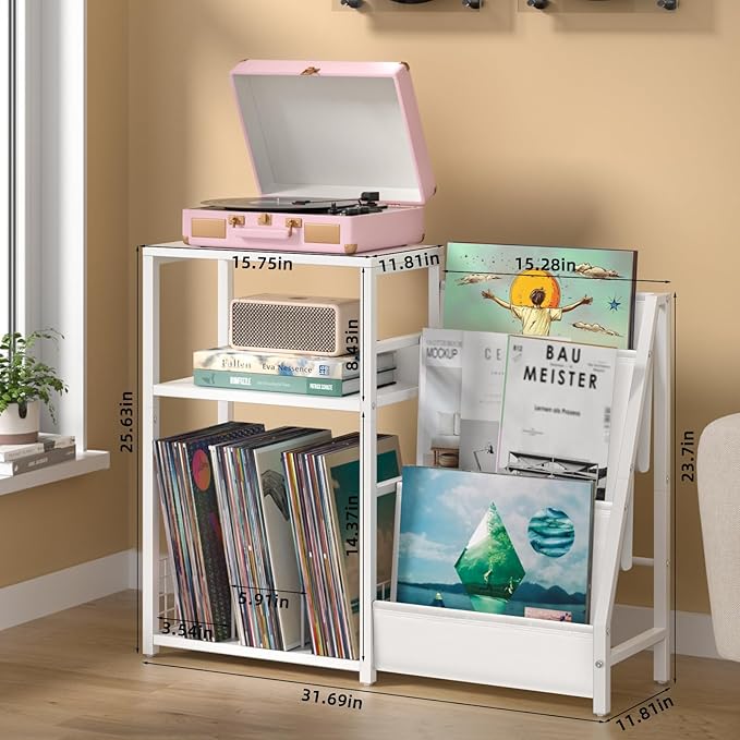 LELELINKY Record Player Table, Turntable Shelf - Image 5