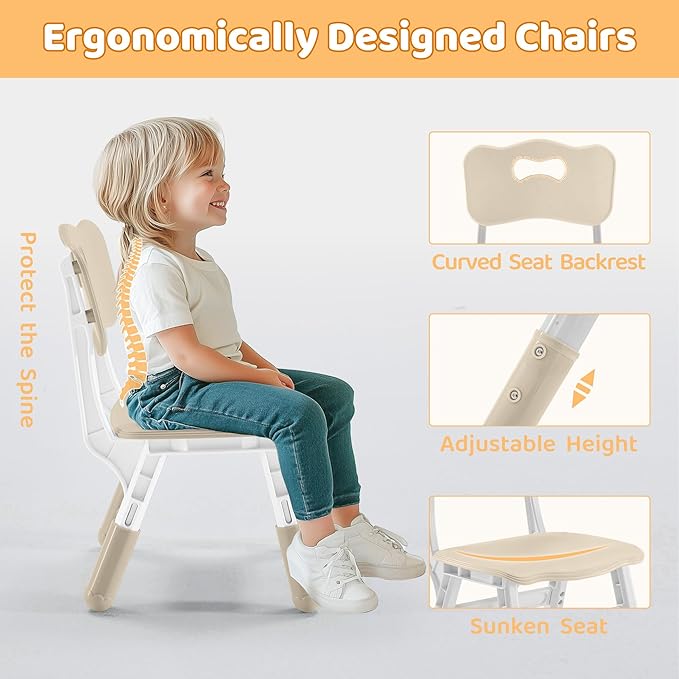 Kids Table & Chairs Set Height Adjustable - Image 3