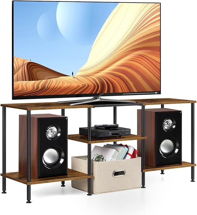 50 inch TV Stand for Bedroom Rustic Brown TV Entertainment Center - Image 7