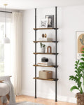 ALLZONE 5 Tiers Narrow Bookshelf, Tall Adjustable Ladder Book Shelf by ALLZONE