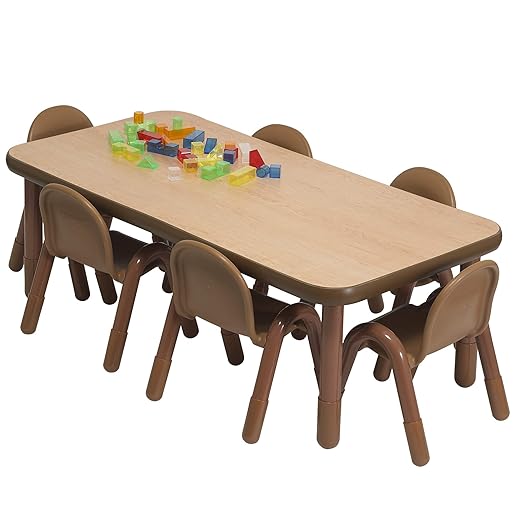 Children’s Factory Baseline Preschool 60" x 30" Rectangular Table & Chair Set - Image 2