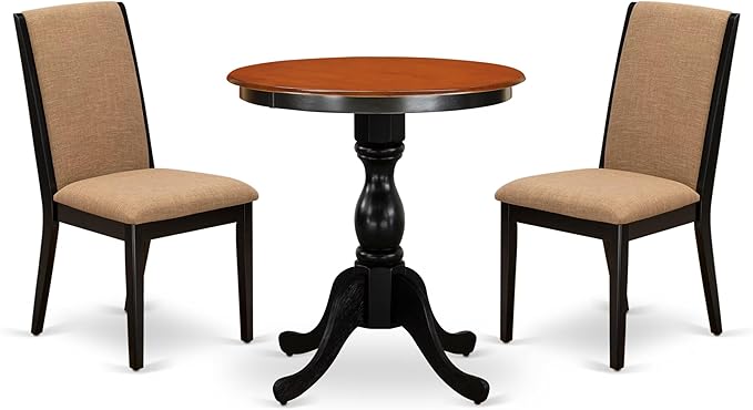 East West Furniture ESLA3-BCH-47 3 Piece Modern Dining Table Set Contains a by EastWestFurniture