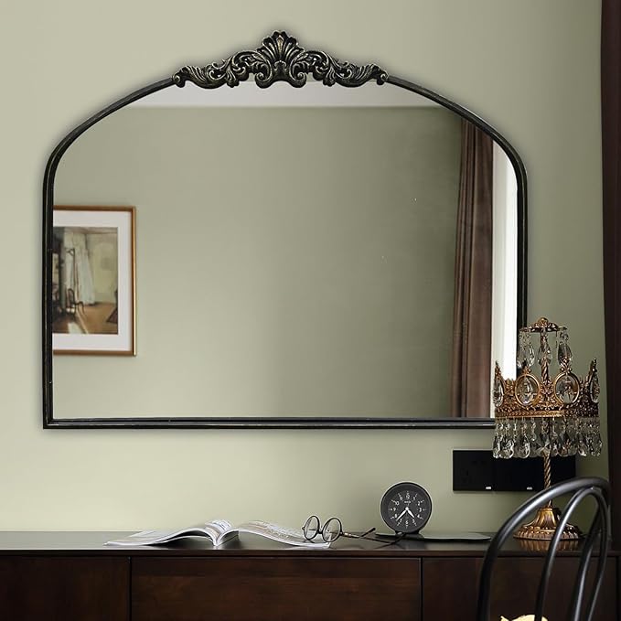 WAMIRRO Arched Mirror, Antique Brass Mirrors - Image 5