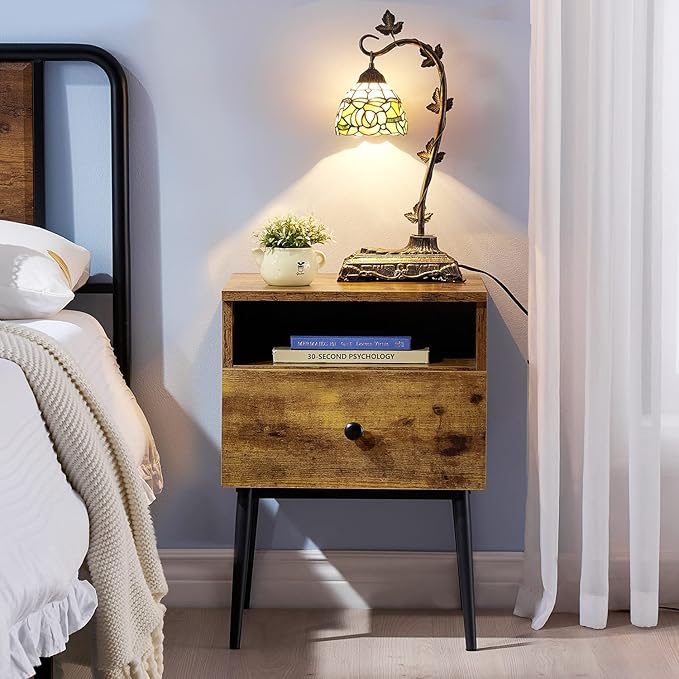 VECELO Modern Nightstands Set of 2, Square End Side Table - Image 2
