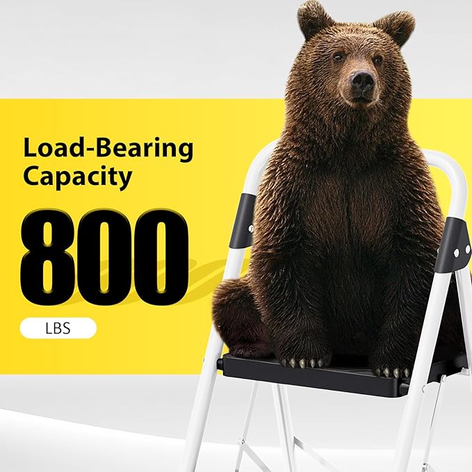 KINGRACK 2 Step Folding Ladder, 800lbs Capacity Step Stool - Image 2